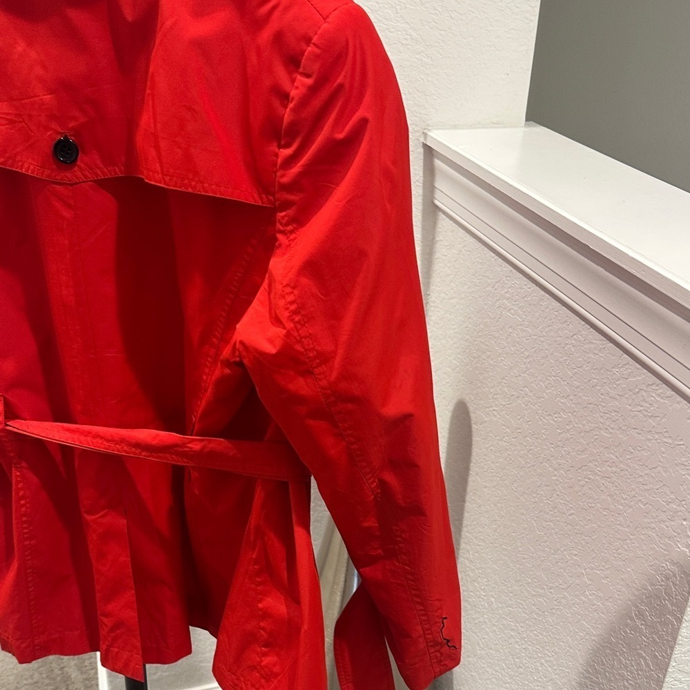 New York & Company Short Red Trench Coat - Picture 4 of 14